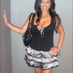 Bebe Black Button Up Tank Top Dress w/Gray Ruffles